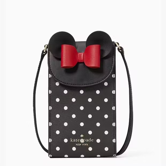 Disney X Kate Spade Minnie Mouse North South Flap Phone Crossbody & Card Holder - Picture 2 of 14